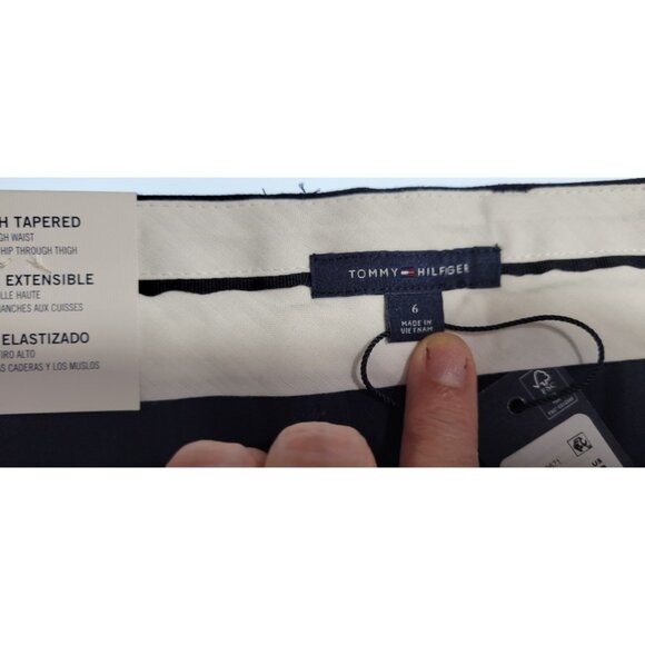Tommy Hilfiger Dress Pants Navy Blue Womens Size 6 Tapered High Rise - Picture 12 of 16